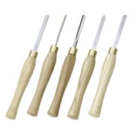 HSS turning chisel set, in wooden box (5 pieces)