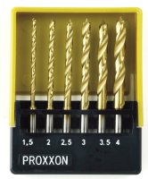HSS twist drill set with center point, 1.5 to 4 mm (6 pieces)