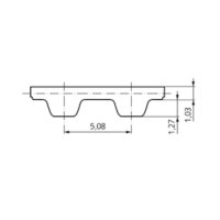 Toothed belt XL037 - P 1/5&quot; (5,08mm) - W 0,37&quot;...