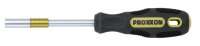 Screwdriver with 1/4" bit receptacle with spring sleeve
